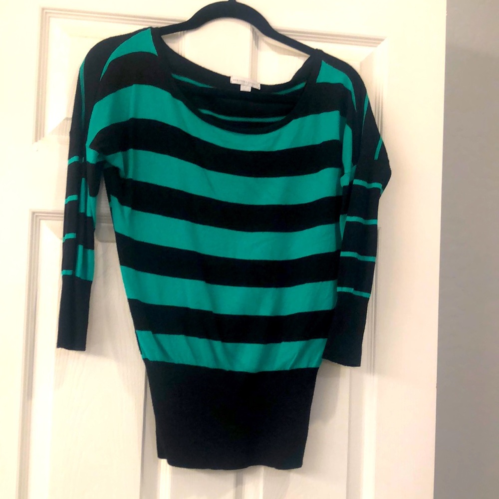 Teal/black New York co sweater